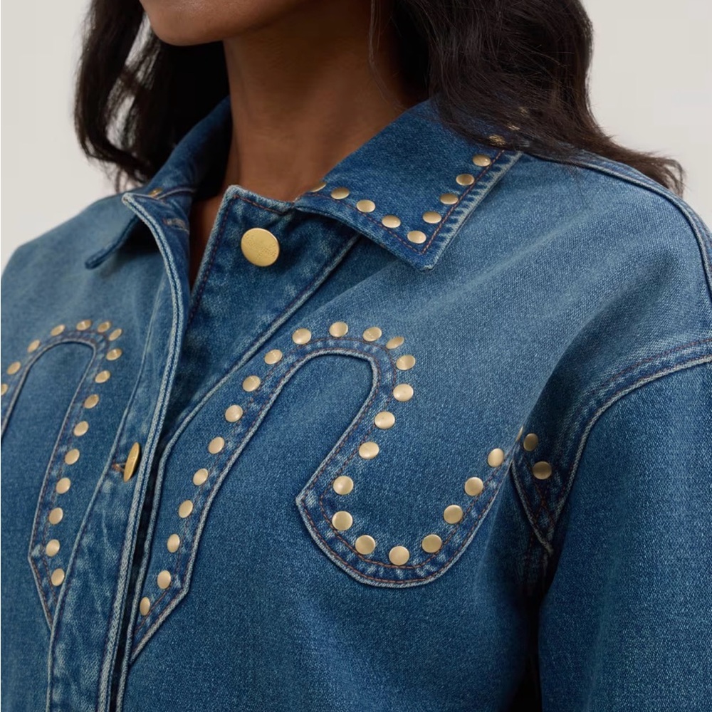 Wrangler® x Yellow Rose by Kendra Scott Studded Trucker  Jacket NWT